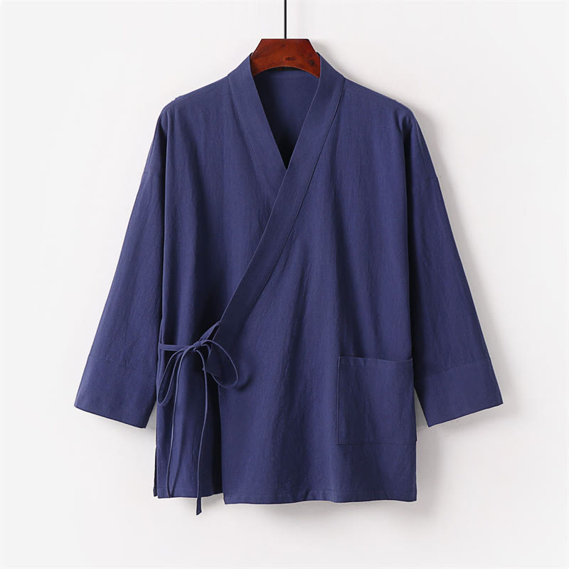 Ensemble kimono 2 pièces en coton à lacets et poches pour homme, motif Buddha Stones, tenue de méditation - image 13