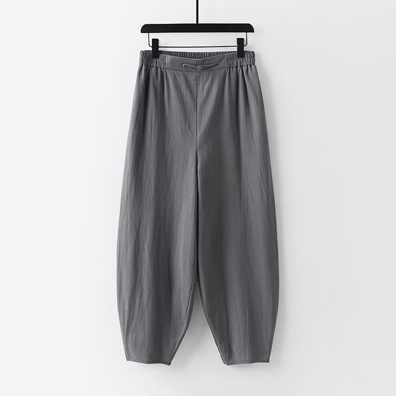 Ensemble 2 pièces chemise et pantalon en coton à col en V et manches courtes avec poches pour homme, motif Buddha Stones - image 10