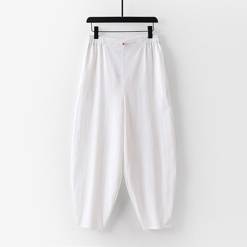 Ensemble 2 pièces chemise et pantalon en coton à col en V et manches courtes avec poches pour homme, motif Buddha Stones - image 7
