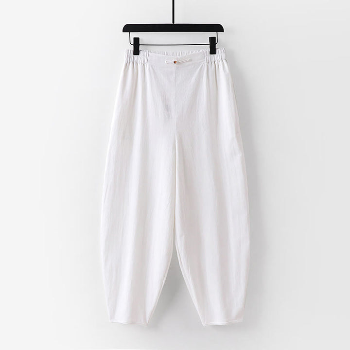 Ensemble 2 pièces chemise et pantalon en coton à col en V et manches courtes avec poches pour homme, motif Buddha Stones - image 7