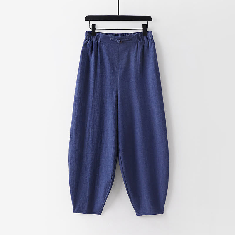 Ensemble 2 pièces chemise et pantalon en coton à col en V et manches courtes avec poches pour homme, motif Buddha Stones - image 4