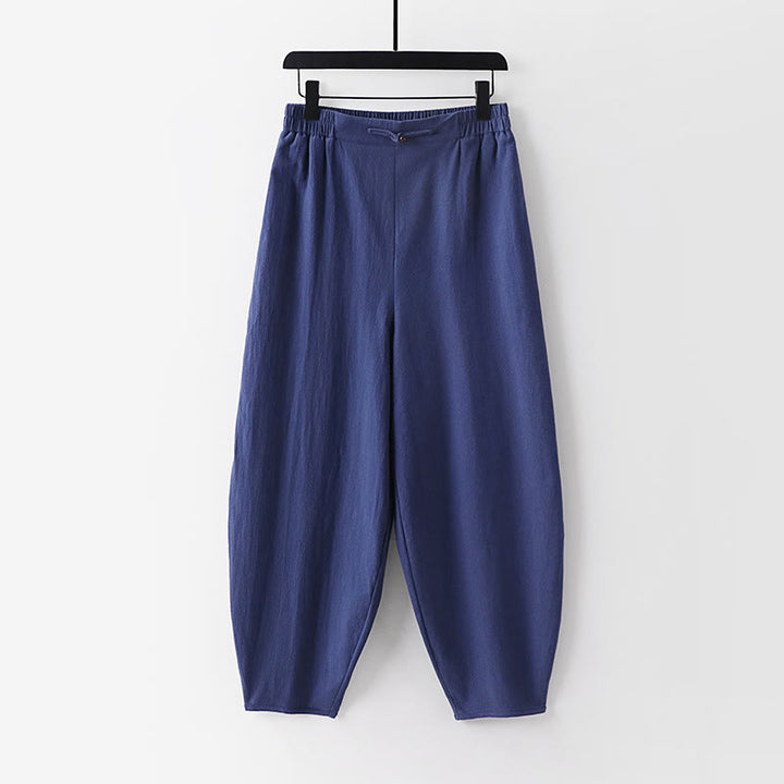 Ensemble 2 pièces chemise et pantalon en coton à col en V et manches courtes avec poches pour homme, motif Buddha Stones - image 4
