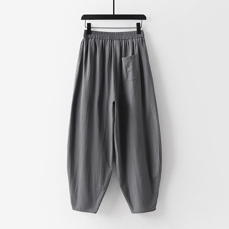 Ensemble 2 pièces chemise et pantalon en coton à col en V et manches courtes avec poches pour homme, motif Buddha Stones - image 11