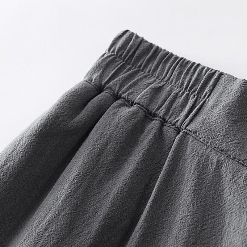 Ensemble 2 pièces chemise et pantalon en coton à col en V et manches courtes avec poches pour homme, motif Buddha Stones - image 12