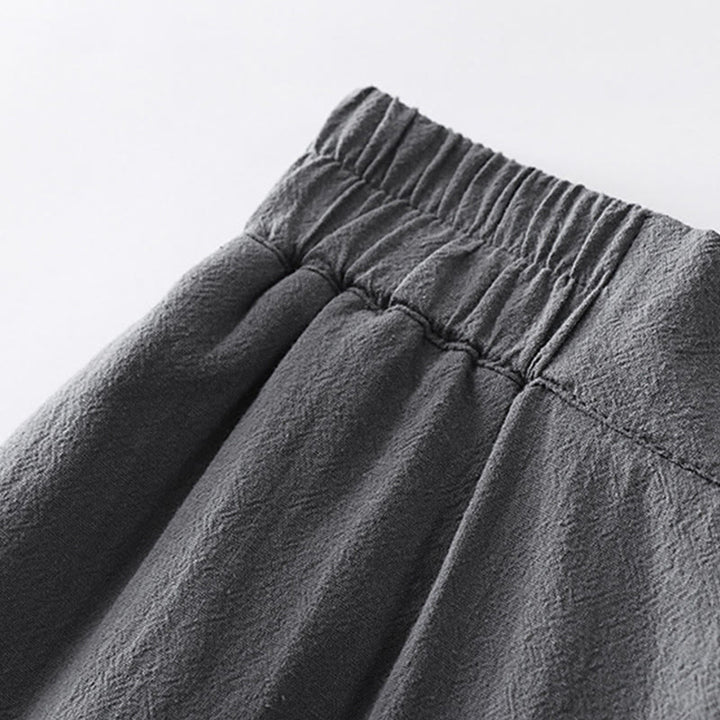 Ensemble 2 pièces chemise et pantalon en coton à col en V et manches courtes avec poches pour homme, motif Buddha Stones - image 12