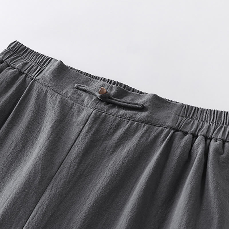 Ensemble 2 pièces chemise et pantalon en coton à col en V et manches courtes avec poches pour homme, motif Buddha Stones - image 12