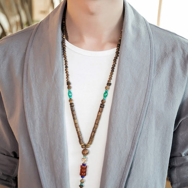 Veste kimono vintage en coton pour homme avec revers uni et ouverture sur le devant, motif Buddha Stones - image 12