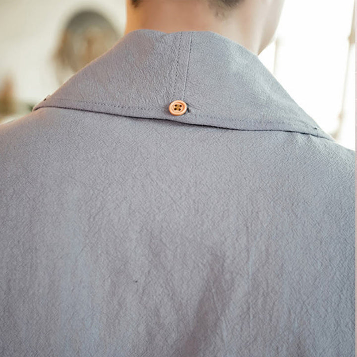 Veste kimono vintage en coton pour homme avec revers uni et ouverture sur le devant, motif Buddha Stones - image 12