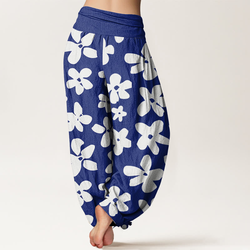 Pantalon sarouel décontracté à taille élastique style bohème à fleurs pour femme Buddha Stones - image 7