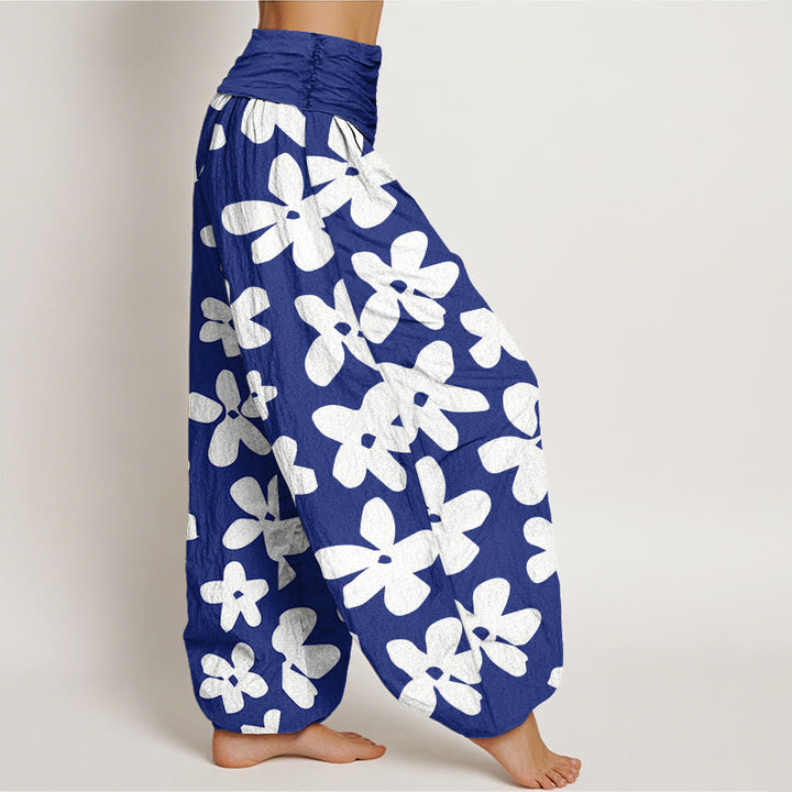 Pantalon sarouel décontracté à taille élastique style bohème à fleurs pour femme Buddha Stones - image 5
