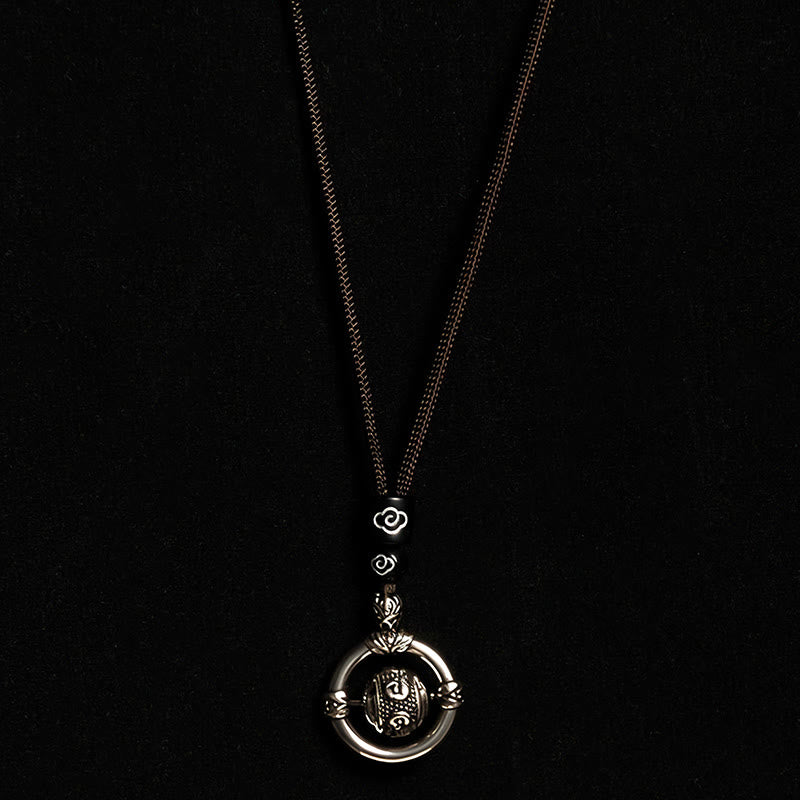 Collier pendentif rotatif en argent plaqué cuivre avec pierres de Buddha Stones Om Mani Padme Hum - image 9