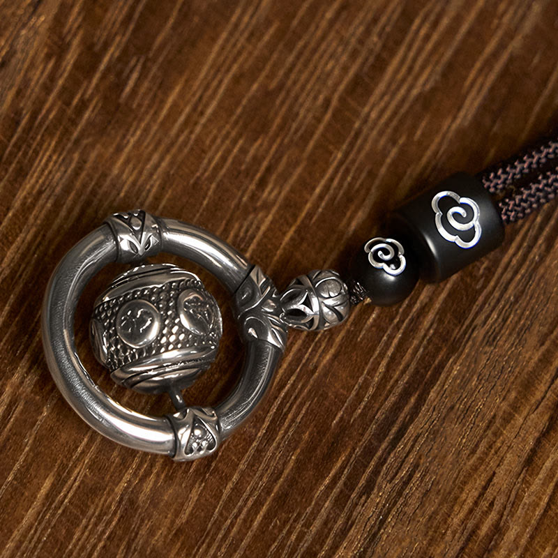 Collier pendentif rotatif en argent plaqué cuivre avec pierres de Buddha Stones Om Mani Padme Hum - image 3