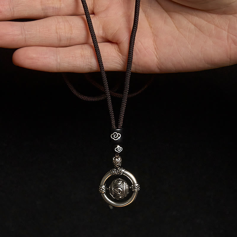 Collier pendentif rotatif en argent plaqué cuivre avec pierres de Buddha Stones Om Mani Padme Hum - image 4