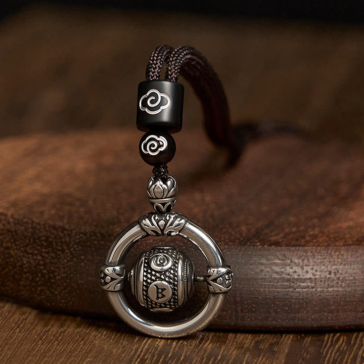 Collier pendentif rotatif en argent plaqué cuivre avec pierres de Buddha Stones Om Mani Padme Hum - Cuivre (Richesse ♥ Chance) - image 1