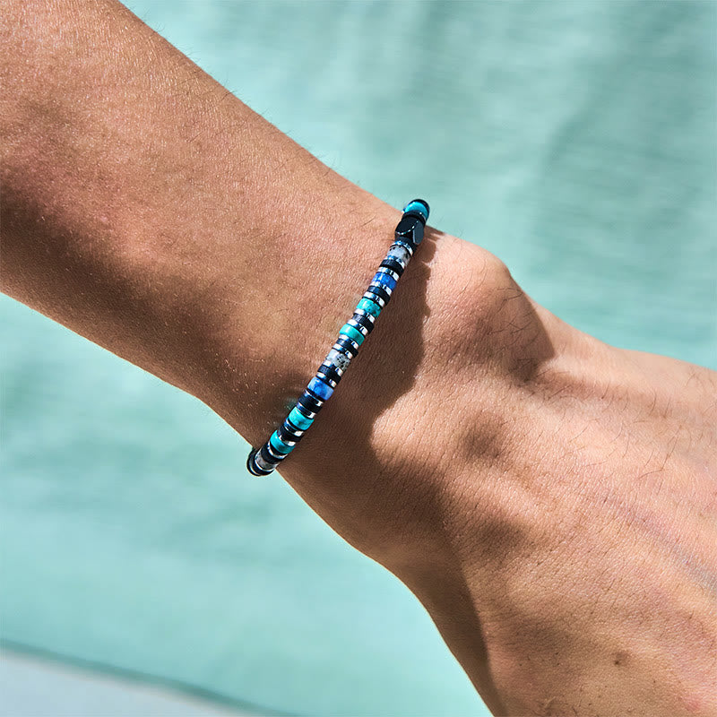 Buddha Stones Pierres diverses Hématite Turquoise Pierre Empereur Bracelet de soutien puissant - image 4
