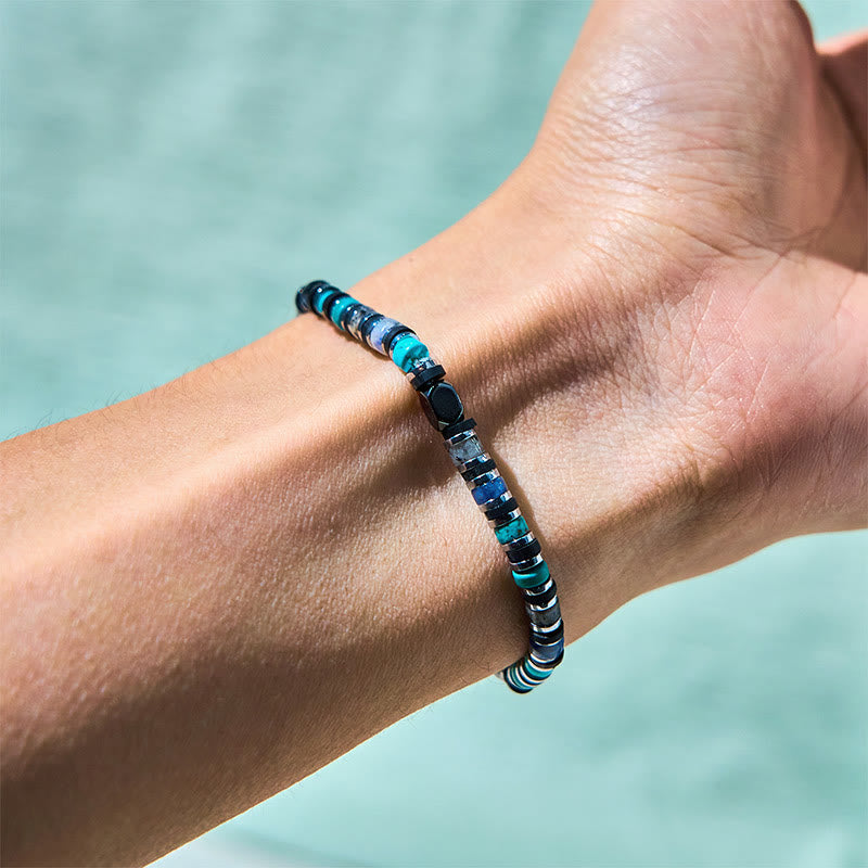 Buddha Stones Pierres diverses Hématite Turquoise Pierre Empereur Bracelet de soutien puissant - image 3
