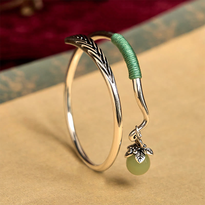 Bracelet manchette porte-bonheur en alliage de cuivre avec Buddha Stones - 58-62 mm (réglable) - image 1