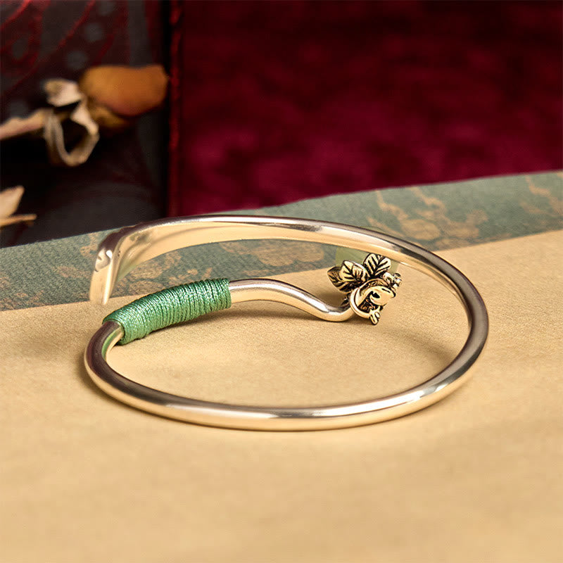 Bracelet manchette porte-bonheur en alliage de cuivre avec Buddha Stones - image 2