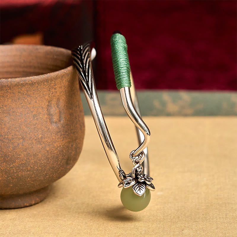 Bracelet manchette porte-bonheur en alliage de cuivre avec Buddha Stones - image 5