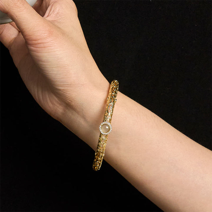 Bracelet porte-bonheur en jade et cuivre, motif nuage, Buddha Stones , 60 mm - image 15
