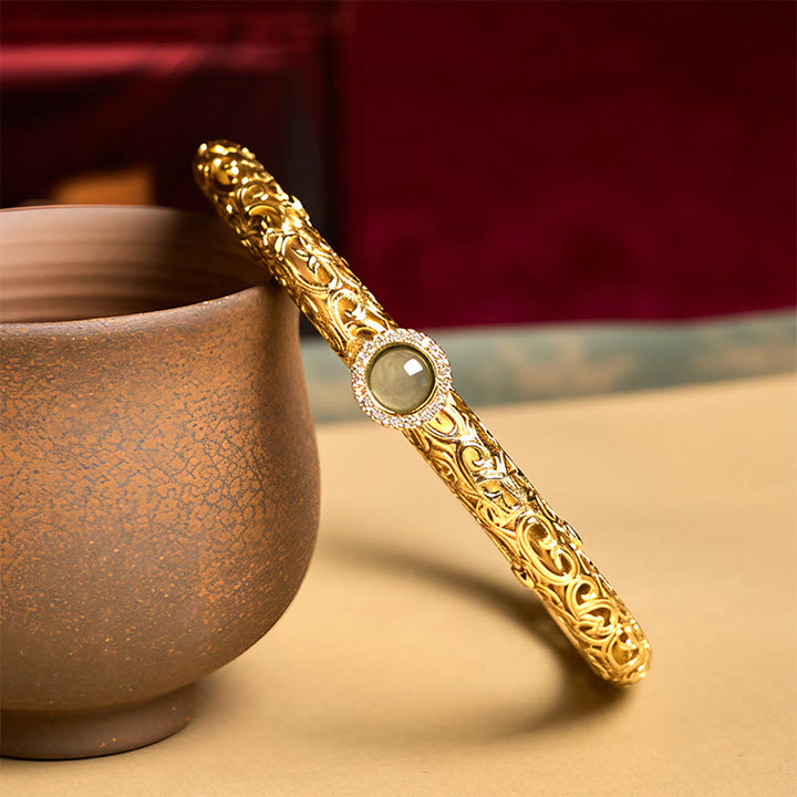 Bracelet porte-bonheur en jade et cuivre, motif nuage, Buddha Stones , 60 mm - image 2