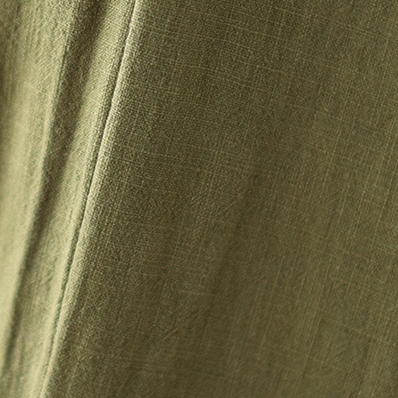 Pantalon en coton et lin pour femme, avec taille élastique et poches, motif Buddha Stones Commute Button Design - image 9