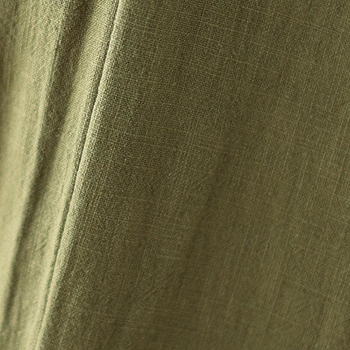 Pantalon en coton et lin pour femme, avec taille élastique et poches, motif Buddha Stones Commute Button Design - image 9