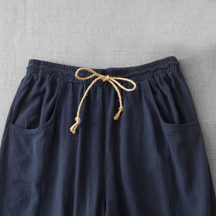 Pantalon décontracté en coton avec cordon de serrage et poches pour femme, style simple et décontracté, motif Buddha Stones - image 2