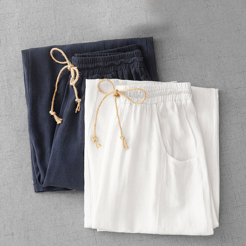 Pantalon décontracté en coton avec cordon de serrage et poches pour femme, style simple et décontracté, motif Buddha Stones - image 17