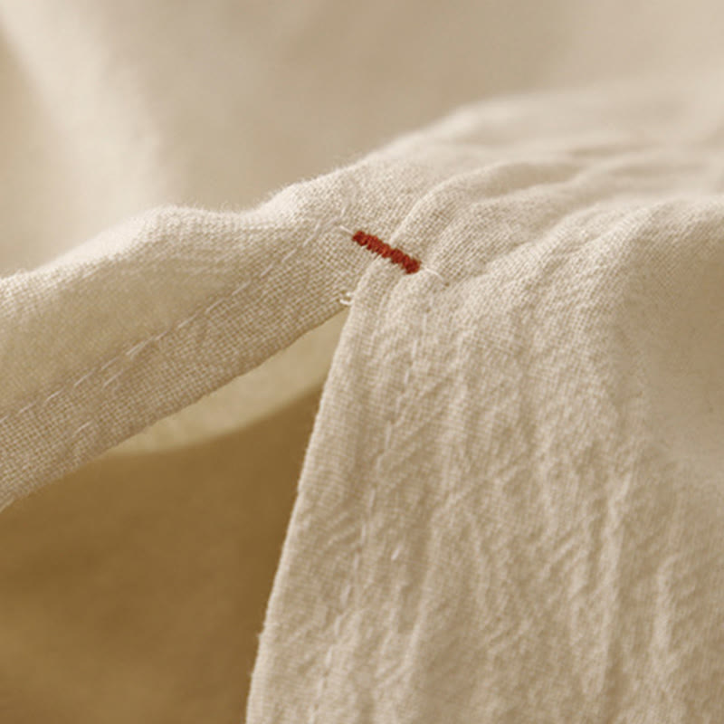 Pantalon décontracté en coton à fentes latérales Buddha Stones pour femme, coupe large, longueur 7-8, avec poches - image 7