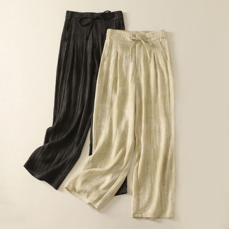 Pantalon d'été ample en coton avec cordon de serrage et poches pour femme Motif Buddha Stones - image 17