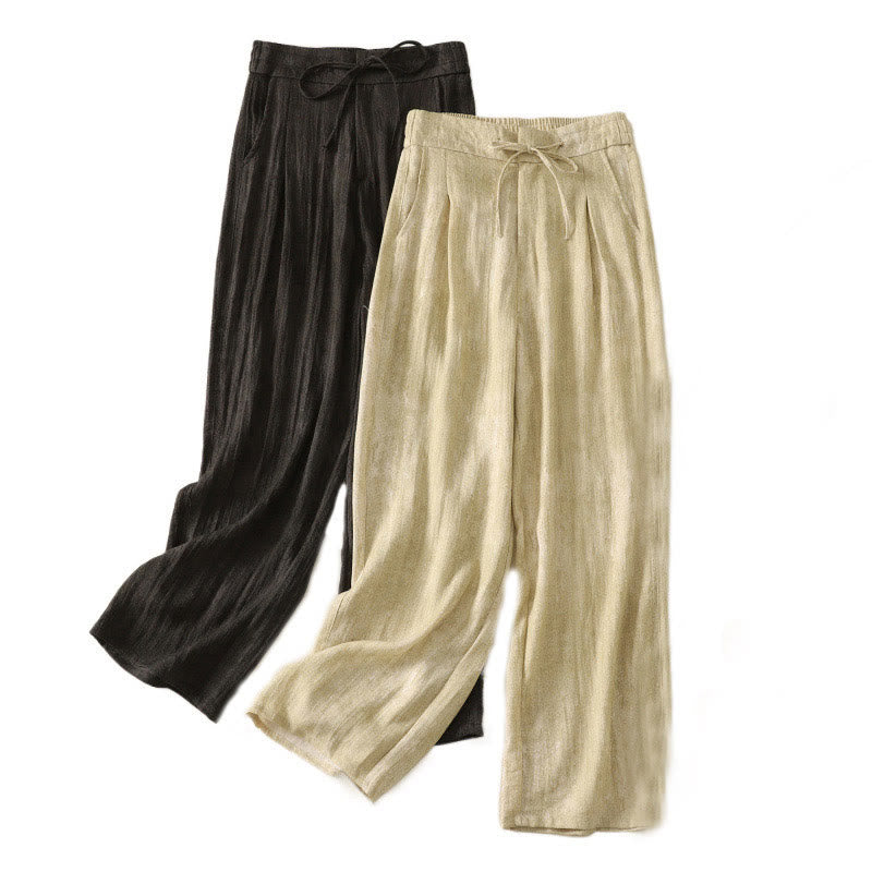 Pantalon d'été ample en coton avec cordon de serrage et poches pour femme Motif Buddha Stones - image 18