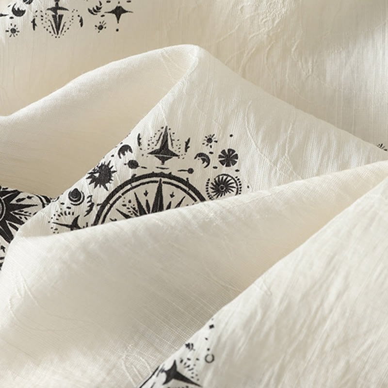 Pantalon large en coton avec poches pour femme, imprimé bohème, motif céleste, Buddha Stones - image 9