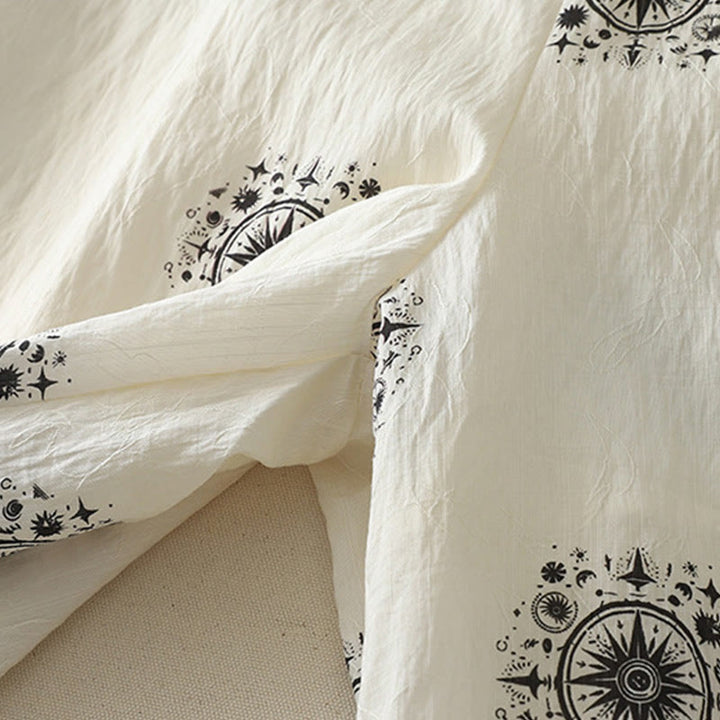 Pantalon large en coton avec poches pour femme, imprimé bohème, motif céleste, Buddha Stones - image 11