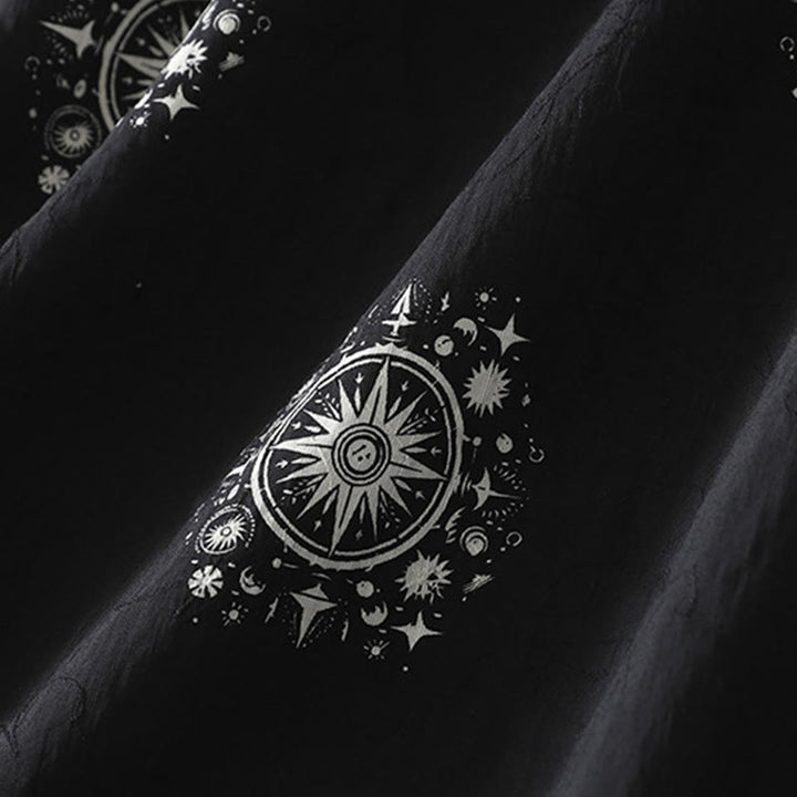 Pantalon large en coton avec poches pour femme, imprimé bohème, motif céleste, Buddha Stones - image 2