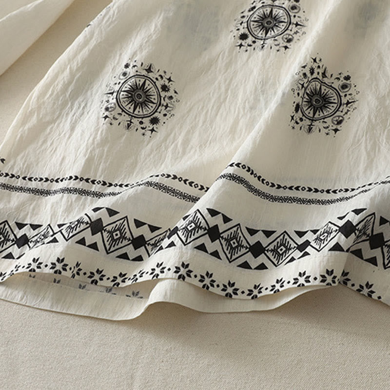 Pantalon large en coton avec poches pour femme, imprimé bohème, motif céleste, Buddha Stones - image 12