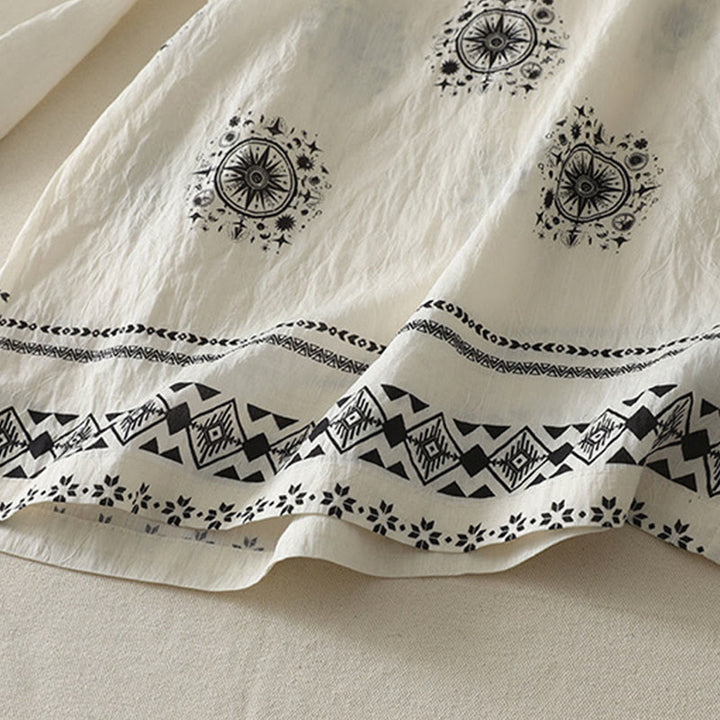 Pantalon large en coton avec poches pour femme, imprimé bohème, motif céleste, Buddha Stones - image 12