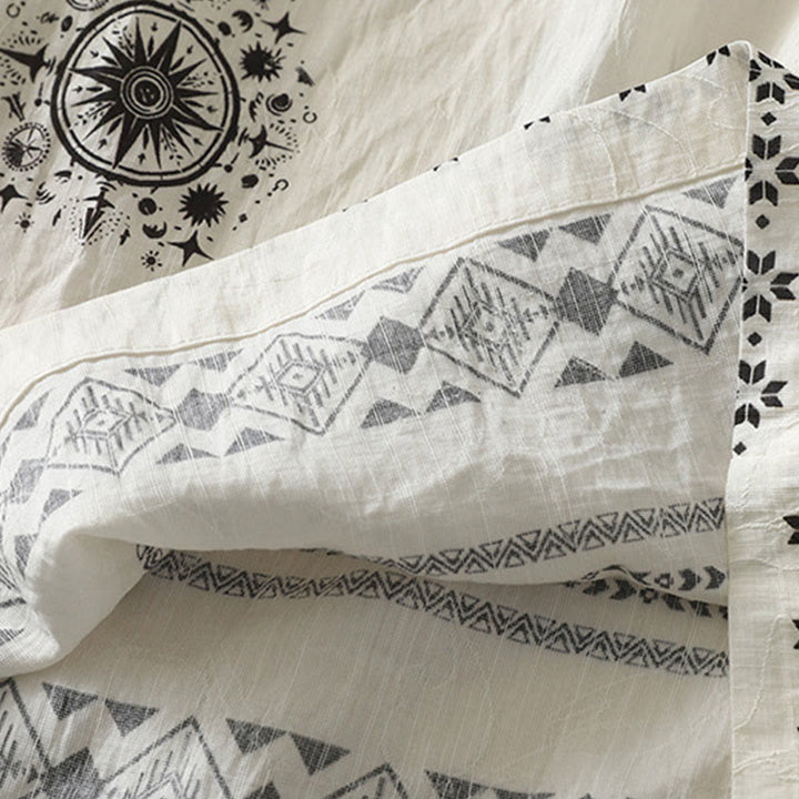 Pantalon large en coton avec poches pour femme, imprimé bohème, motif céleste, Buddha Stones - image 10