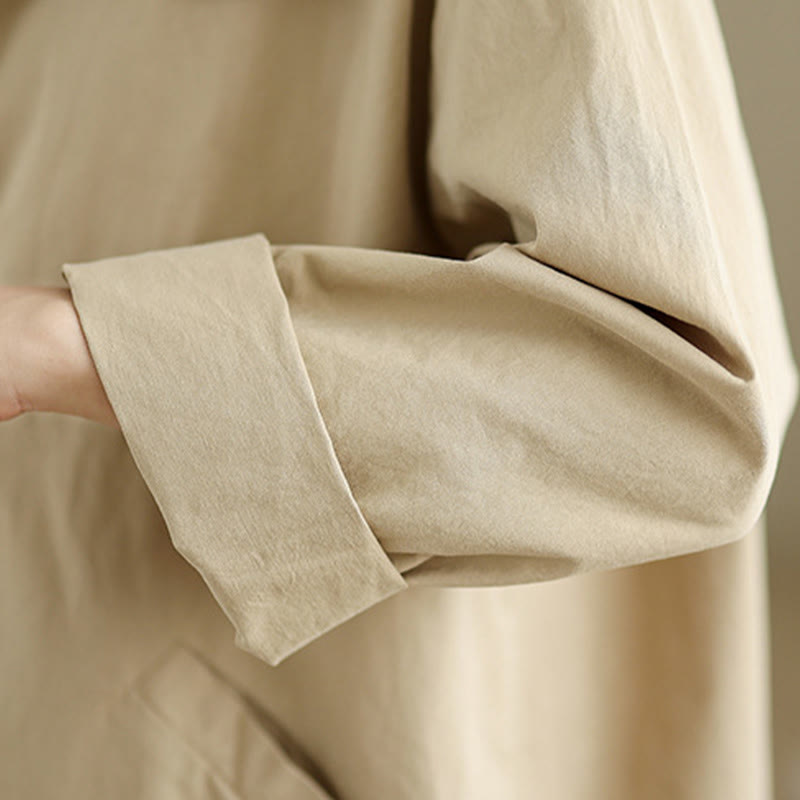 Veste en coton et lin à manches longues pour femme avec poches et boutons unis Motif Buddha Stones - image 7