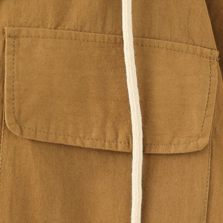 Veste à capuche décontractée en coton et lin avec cordon de serrage et poches Buddha Stones pour femme - image 14