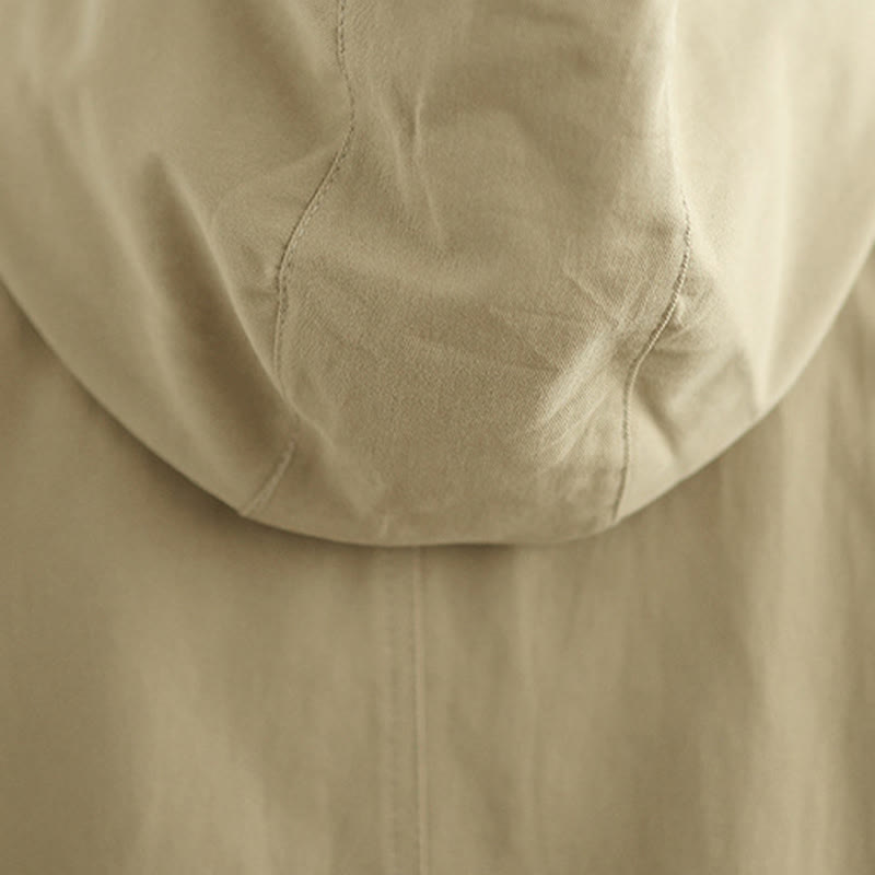 Veste à capuche vintage en coton et lin pour femme avec poches avant et Buddha Stones Fall - image 12