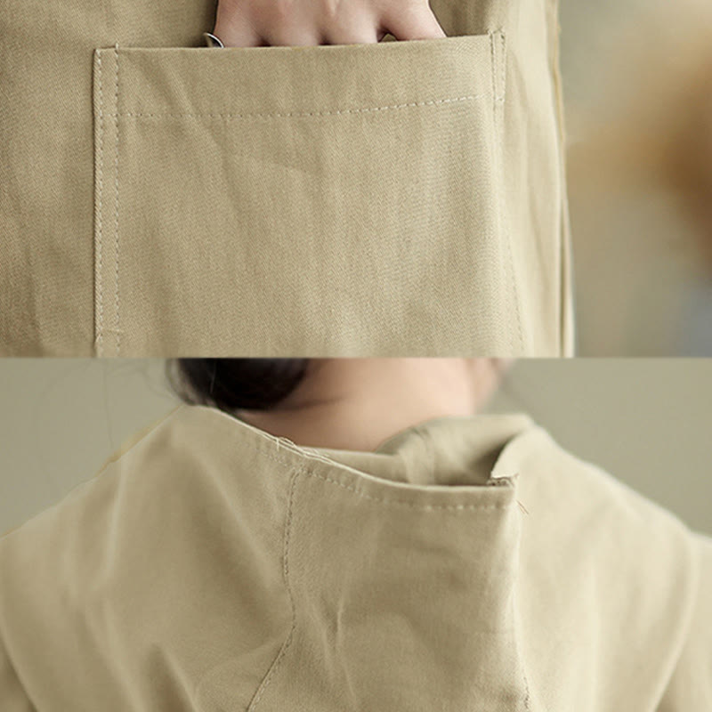 Veste à capuche vintage en coton et lin pour femme avec poches avant et Buddha Stones Fall - image 14