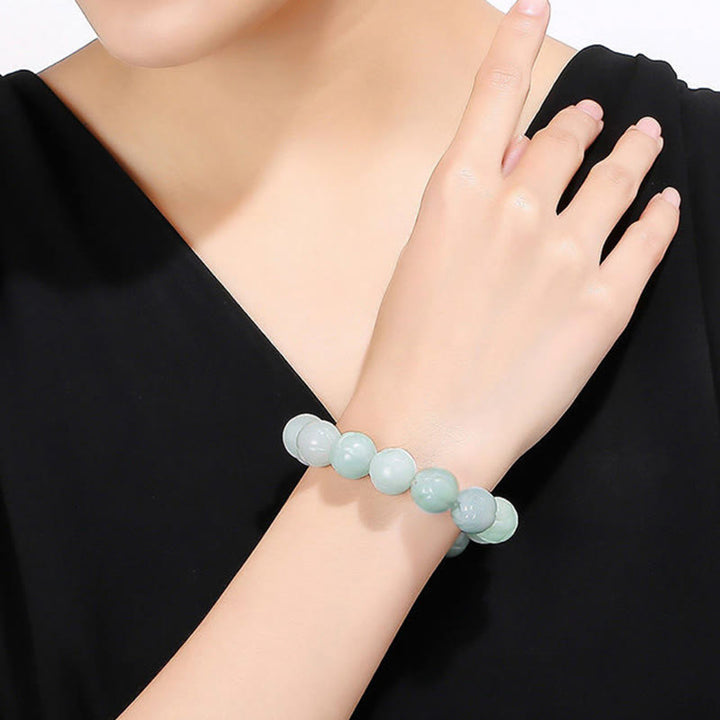Bracelet de prospérité en jade naturel sculpté avec des Buddha Stones - image 4