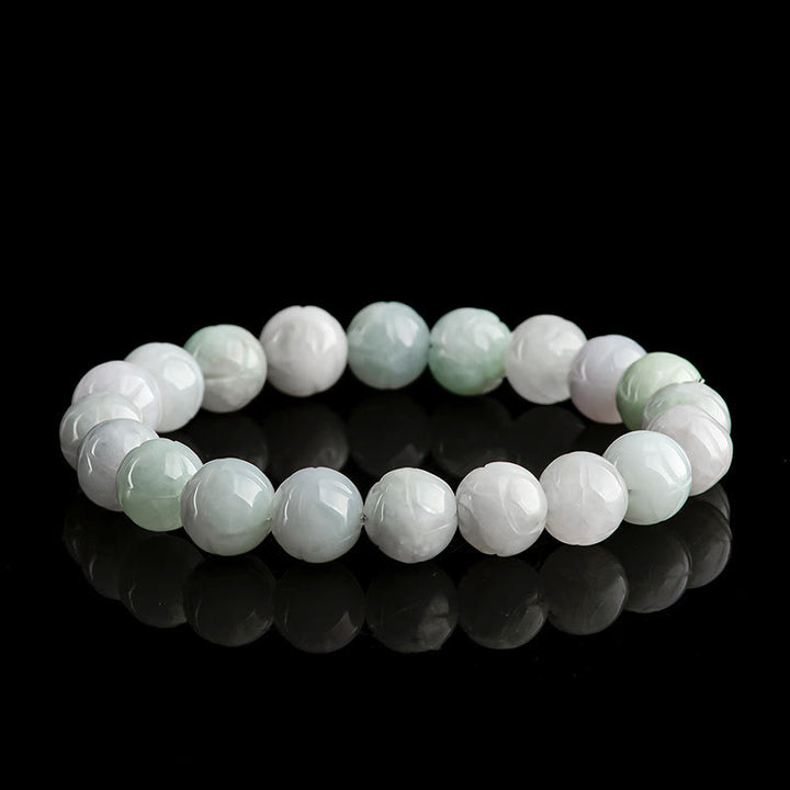 Bracelet de prospérité en jade naturel sculpté avec des Buddha Stones - Jade-10mm - image 7
