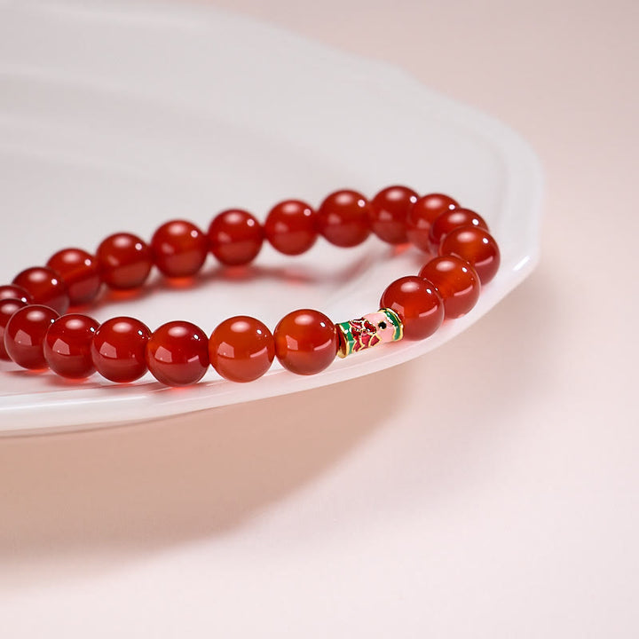 Bracelet de confiance en agate rouge naturelle Buddha Stones, poisson porte-bonheur Koi - image 6