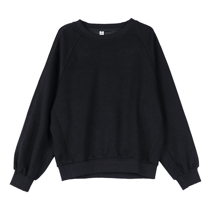 Sweat-shirt ras du cou en coton uni avec motif Buddha Stones Fall pour femme  - image 14
