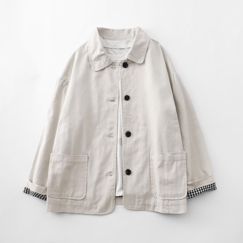 Veste femme en coton avec poches et motif patchwork Buddha Stones - Lin - US14，UK/AU18，EU46 (2XL) - image 5