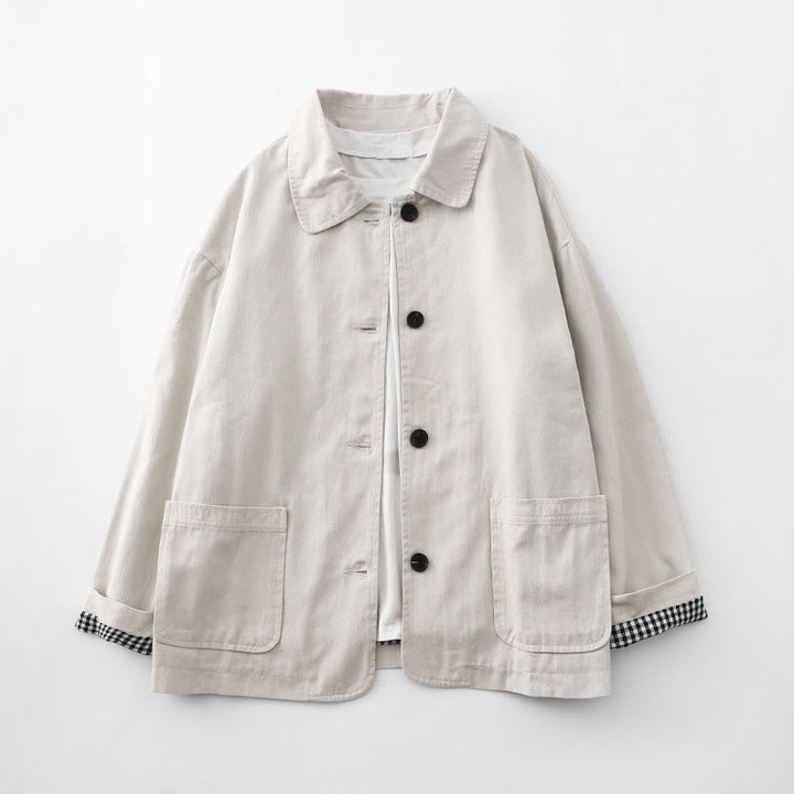 Veste femme en coton avec poches et motif patchwork Buddha Stones - Lin - US14，UK/AU18，EU46 (2XL) - image 5