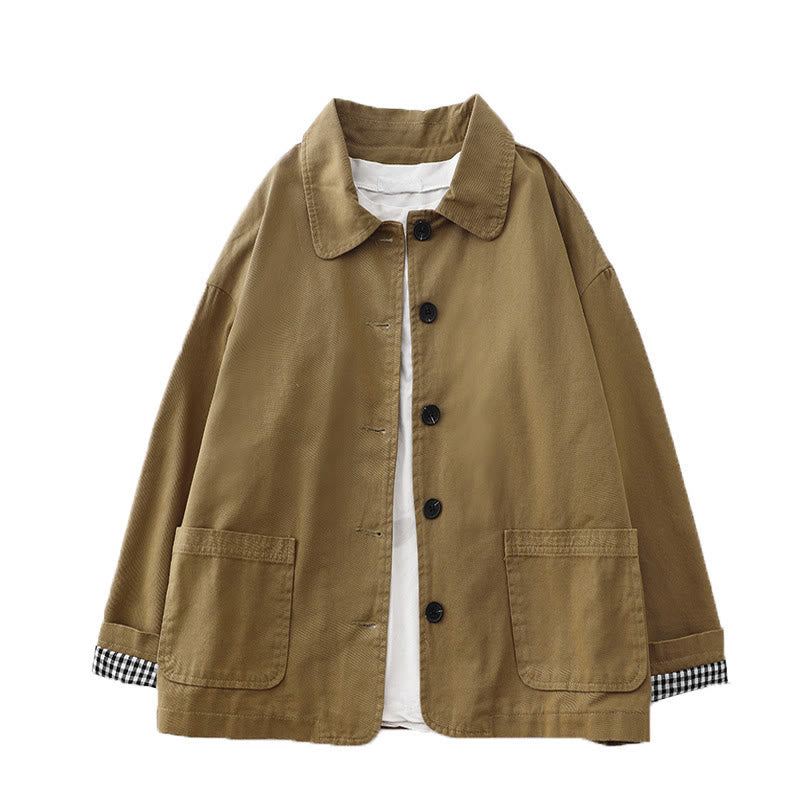Veste femme en coton avec poches et motif patchwork Buddha Stones - image 4
