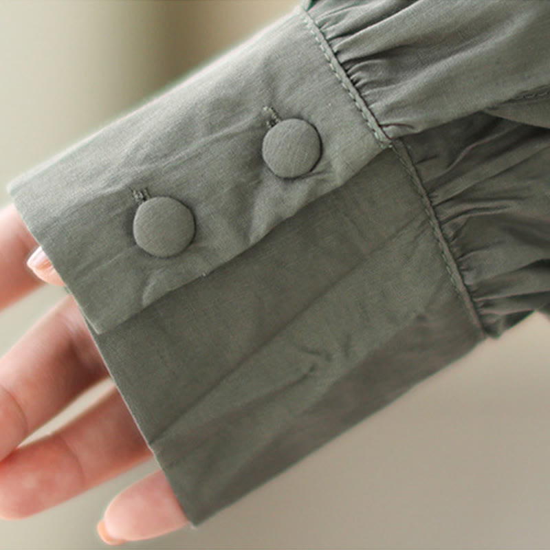 Robe midi décontractée en mousseline de soie avec poches style double face et imprimé Buddha Stones - image 18